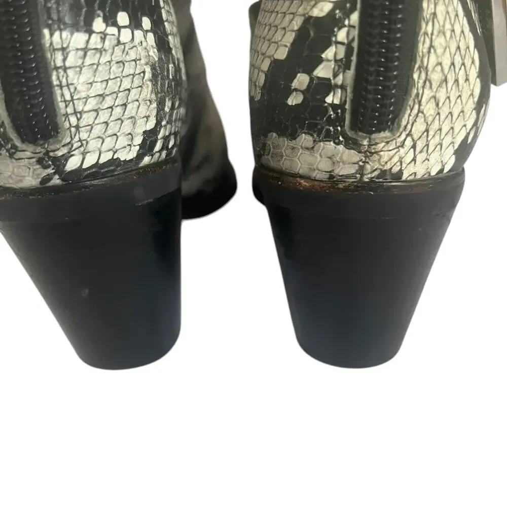 Jeffrey Campbell Caceres Buckle Snake Embossed Ankle Boots Size 6.5 - Picture 11 of 15